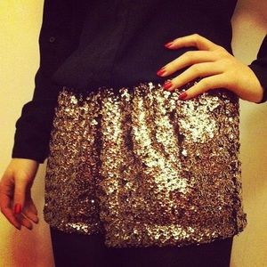 ZARA - Gold Sequin Hot Shorts